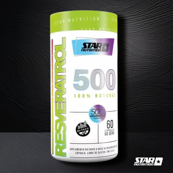 Resveratrol 500 Star Nutrition 60 Capsulas Antioxidante Sin sabor